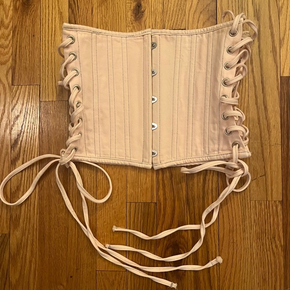 Weekday pink denim corset top - Picture 2 of 4